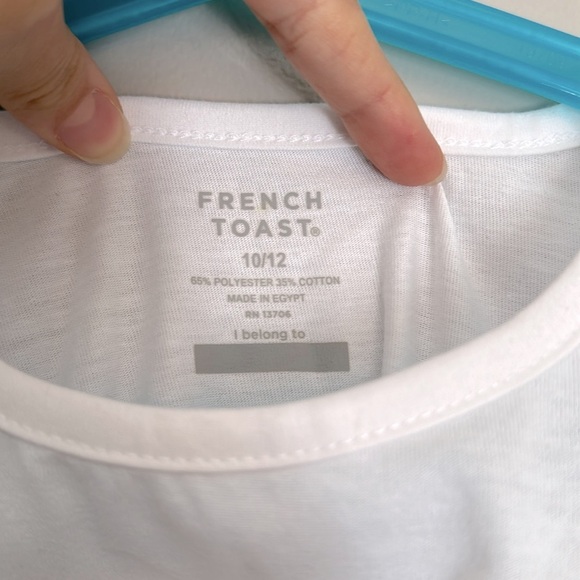 French toast girls white ruffle sleeveless tee - Picture 3 of 3